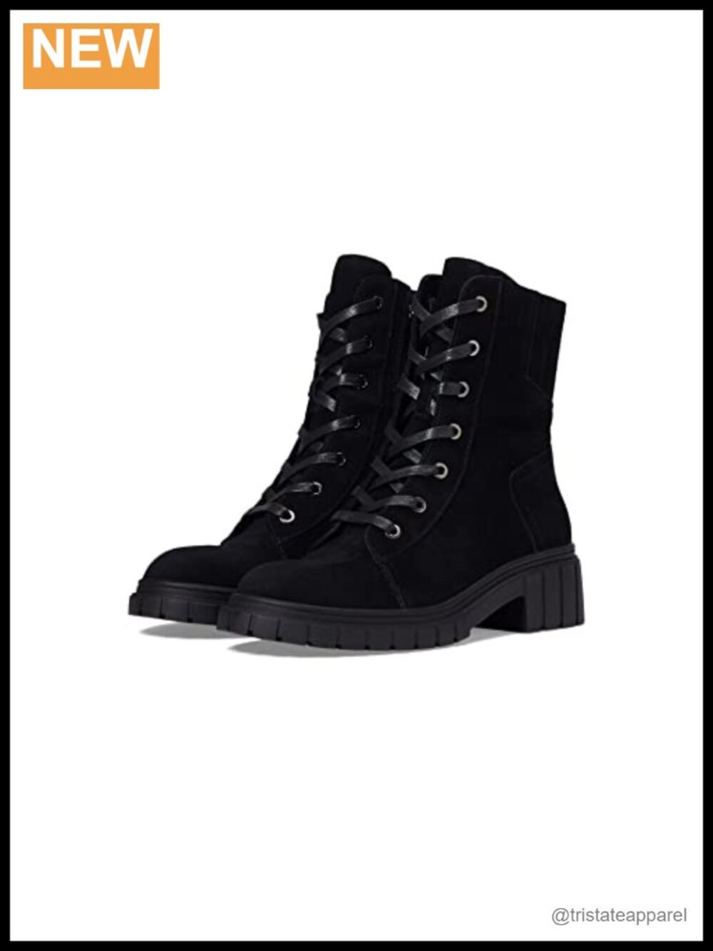 Blondo Women's Promise Waterproof Combat Boot Black Suede
